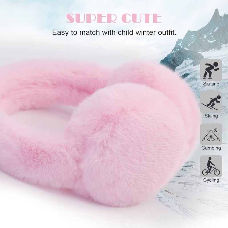 POXIMI Store Baby Warm Earmuffs Kid Magic Gloves Girl Soft Plush Ear Muffs Toddler Knit Mittens for Boy Winter Ear Warmer Set - Image 3